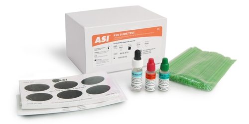 Image of ASI ASO slide test (Test sur lame, antistreptolysine O)